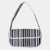 Fashnzfab Straw Rectangle Shoulder Bag In Black