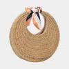 Fashnzfab Straw Round Ribbon Handle Tote Bag In Brown