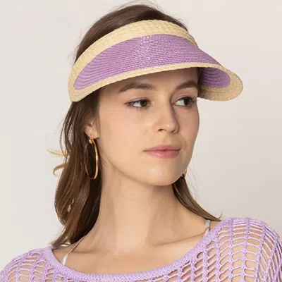 Fashnzfab Straw Sun Visor Hat In Purple