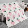Fashnzfab Strawberry Patterned Reversible Throw Blanket In Multi