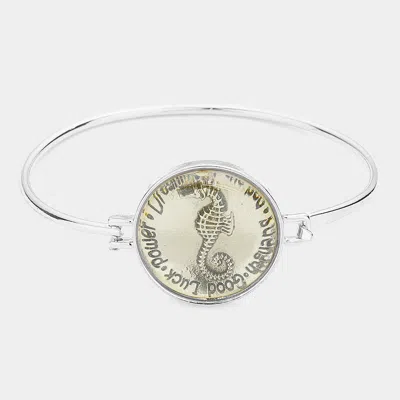 Fashnzfab Strength / Good Luck Seahorse Hook Bracelet In Orange