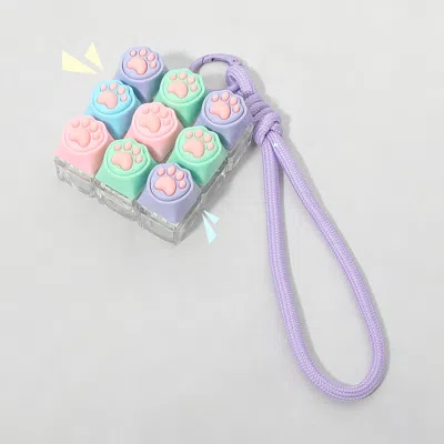Fashnzfab Stress Relief Cube Keyboard Bag Charm In Pink
