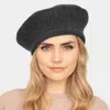Fashnzfab Stretchy Solid Beret Hat In Gold