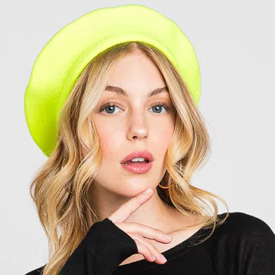 Fashnzfab Stretchy Solid Beret Hat In Green