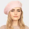 Fashnzfab Stretchy Solid Beret Hat In Multi