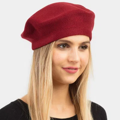 Fashnzfab Stretchy Solid Beret Hat In Pink