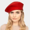 Fashnzfab Stretchy Solid Beret Hat In Red