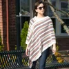 Fashnzfab Stripe Patterned Poncho In Multi