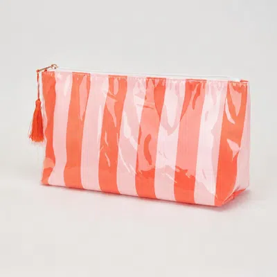 Fashnzfab Striped Cosmetic Travel Pouch Organizer Bag In Multi