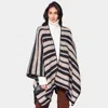 Fashnzfab Striped Cozy Two Tone Knit Kimono Poncho In Multi
