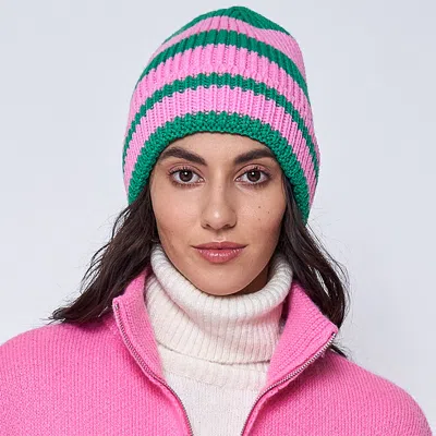 Fashnzfab Striped Cuff Beanie Hat In Multi