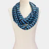 Fashnzfab Striped Infinity Scarf In Blue