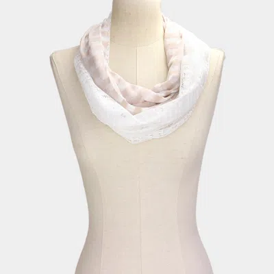Fashnzfab Striped Lace Infinity Scarf In Sand