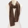 Fashnzfab Striped Oblong Scarf In Brown