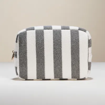 Fashnzfab Striped Pattern Cosmetic Pouch Bag In Multi