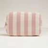 Fashnzfab Striped Pattern Cosmetic Pouch Bag In Multi