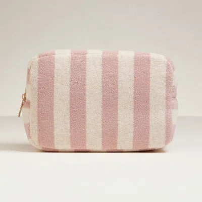 Fashnzfab Striped Pattern Cosmetic Pouch Bag In Multi