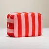 Fashnzfab Striped Pattern Cosmetic Pouch Bag In Multi