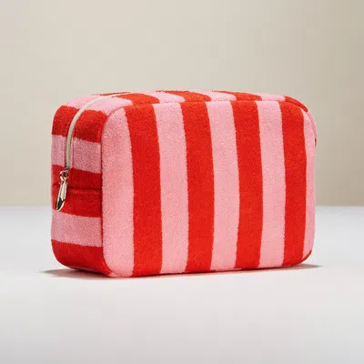 Fashnzfab Striped Pattern Cosmetic Pouch Bag In Multi