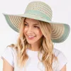 Fashnzfab Striped Pattern Wide Brim Floppy Sun Hat In Multi