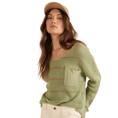 Fashnzfab Striped Rib-knit Oversized Pocket Sweater In Multi