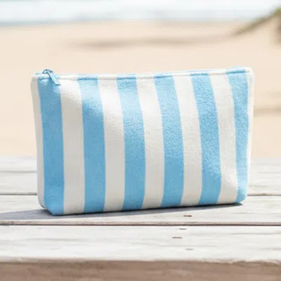 Fashnzfab Striped Terry Cloth Cosmetic Pouch Bag In Multi
