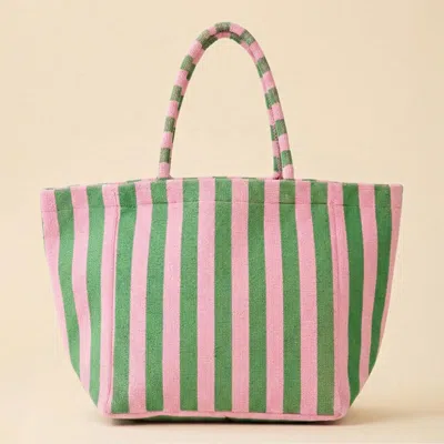Fashnzfab Striped Terry Tote Bag In Multi