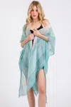 Fashnzfab Striped Two Tone Cover Up Kimono