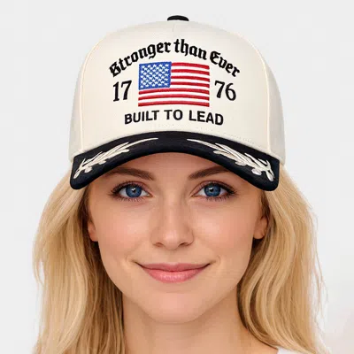 Fashnzfab Stronger Than Ever 1776 American Usa Flag Leaf Embroidered Baseball Cap In Black