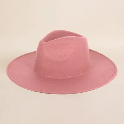 Fashnzfab Structured Solid Wide Brim Fedora Hat In Multi