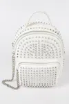 Fashnzfab Studded Backpack With Chain Zippier In Multi