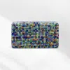 Fashnzfab Studded Bling Rectangle Evening Clutch / Crossbody Bag In Multi