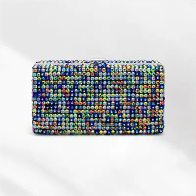 Fashnzfab Studded Bling Rectangle Evening Clutch / Crossbody Bag In Multi