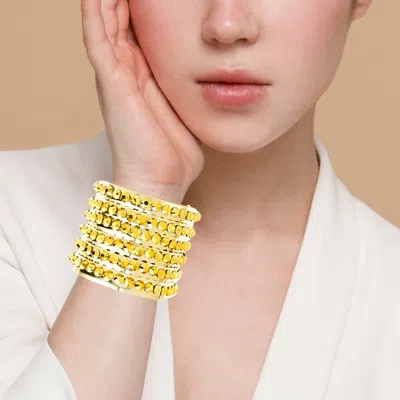 Fashnzfab Studded Bracelet Gold In Silver
