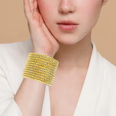 Fashnzfab Studded Bracelet - Gold In Silver
