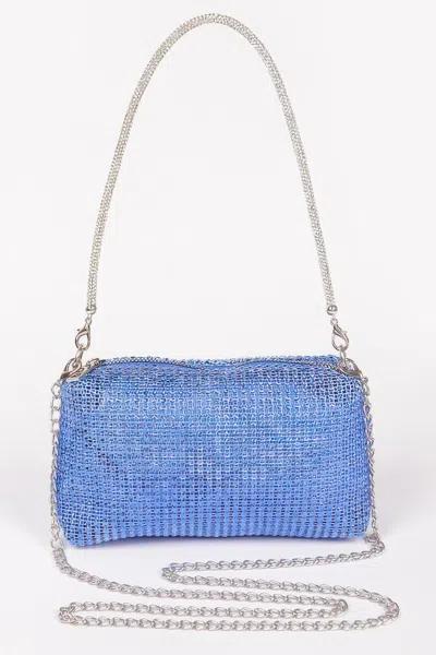 Fashnzfab Studded Clutch Bag In Blue