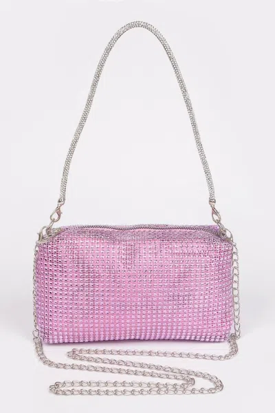 Fashnzfab Studded Clutch Bag In Pink