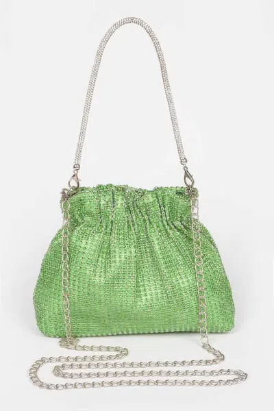 Fashnzfab Studded Clutch In Green