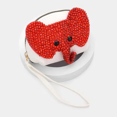 Fashnzfab Studded Elephant Mini Pouch Wristlet Bag In Multi