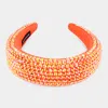 Fashnzfab Studded Padded Headband In Orange