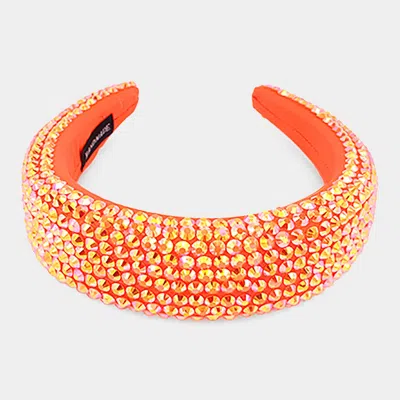 Fashnzfab Studded Padded Headband In Orange