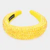 Fashnzfab Studded Padded Headband In Yellow