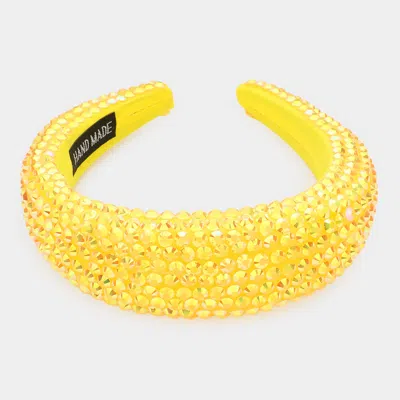 Fashnzfab Studded Padded Headband In Yellow