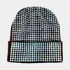 Fashnzfab Studded Solid Knit Beanie Hat In Gray