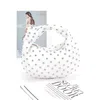 FASHNZFAB STUDDED TOP KNOTTED HANDLE SOFT CLUTCH