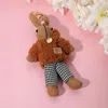 Fashnzfab Stylish Bunny Plush Doll Keychain / Bag Charm In Brown