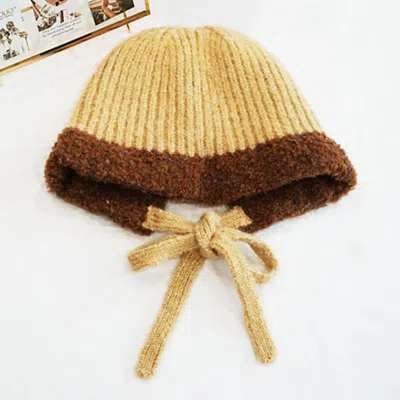 Fashnzfab Stylish Knitted Winter Bonnet Hat In Brown