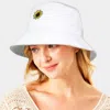 Fashnzfab Sunflower Patch Accented Bucket Hat In White