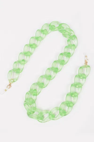 Fashnzfab Sunglasses Acrylic Chain In Green
