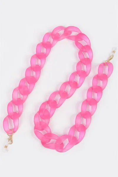 Fashnzfab Sunglasses Acrylic Chain In Pink